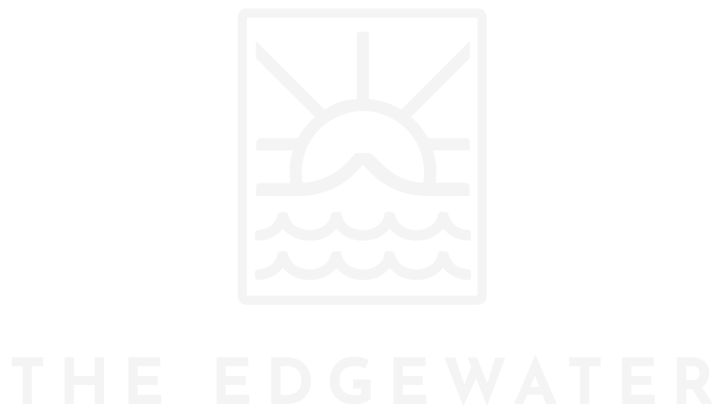 Logo Stacked (White) - The Edgewater Old Orchard Beach